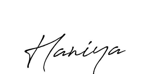 Design your own signature with our free online signature maker. With this signature software, you can create a handwritten (Antro_Vectra_Bolder) signature for name Haniya. Haniya signature style 7 images and pictures png