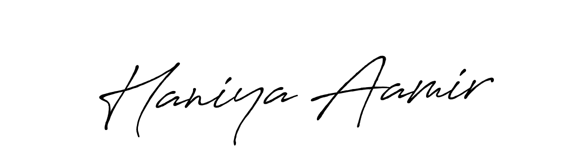Design your own signature with our free online signature maker. With this signature software, you can create a handwritten (Antro_Vectra_Bolder) signature for name Haniya Aamir. Haniya Aamir signature style 7 images and pictures png