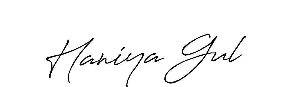 You can use this online signature creator to create a handwritten signature for the name Haniya Gul. This is the best online autograph maker. Haniya Gul signature style 7 images and pictures png