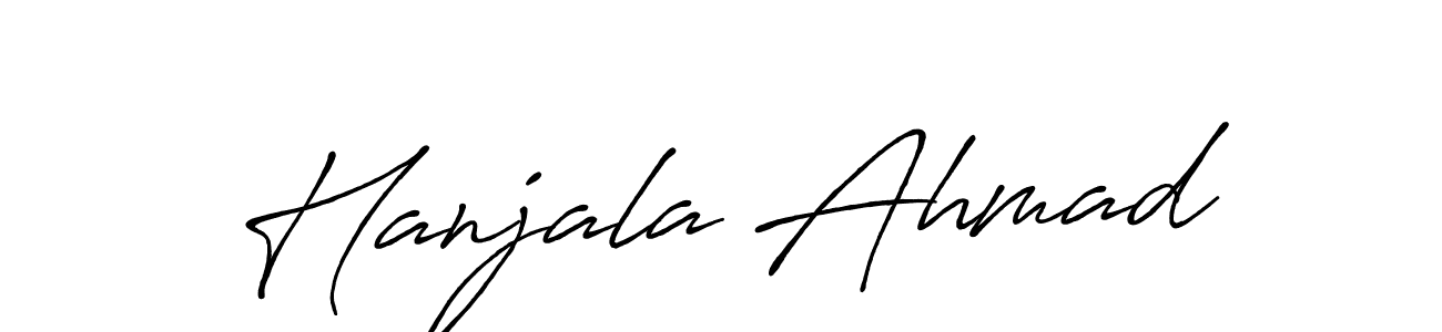 Also we have Hanjala Ahmad name is the best signature style. Create professional handwritten signature collection using Antro_Vectra_Bolder autograph style. Hanjala Ahmad signature style 7 images and pictures png