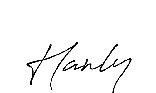 How to make Hanly signature? Antro_Vectra_Bolder is a professional autograph style. Create handwritten signature for Hanly name. Hanly signature style 7 images and pictures png