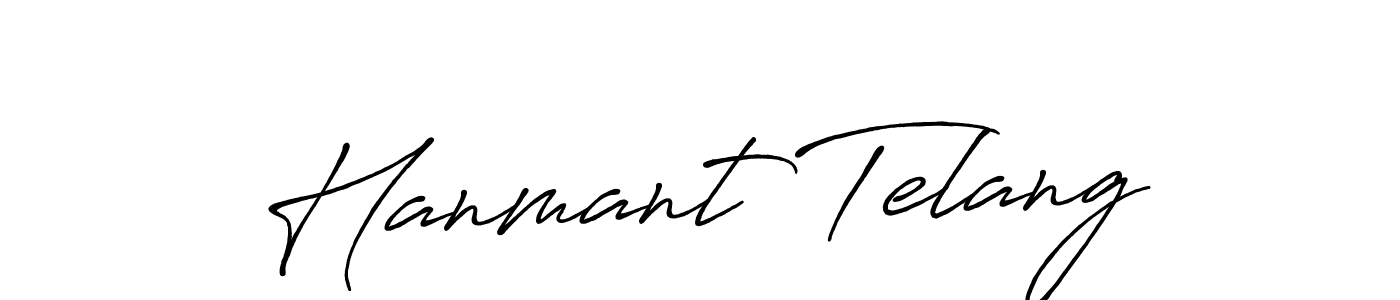 How to make Hanmant Telang name signature. Use Antro_Vectra_Bolder style for creating short signs online. This is the latest handwritten sign. Hanmant Telang signature style 7 images and pictures png