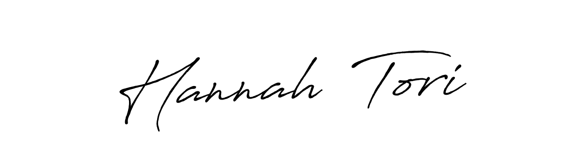 How to make Hannah  Tori name signature. Use Antro_Vectra_Bolder style for creating short signs online. This is the latest handwritten sign. Hannah  Tori signature style 7 images and pictures png