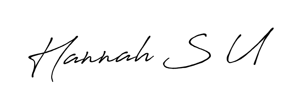 How to make Hannah S U name signature. Use Antro_Vectra_Bolder style for creating short signs online. This is the latest handwritten sign. Hannah S U signature style 7 images and pictures png