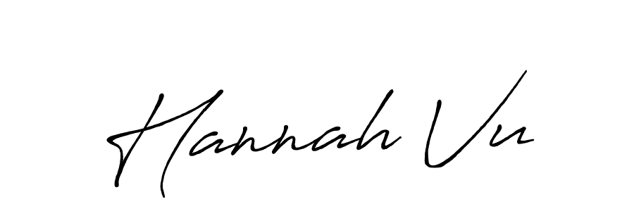 Design your own signature with our free online signature maker. With this signature software, you can create a handwritten (Antro_Vectra_Bolder) signature for name Hannah Vu. Hannah Vu signature style 7 images and pictures png