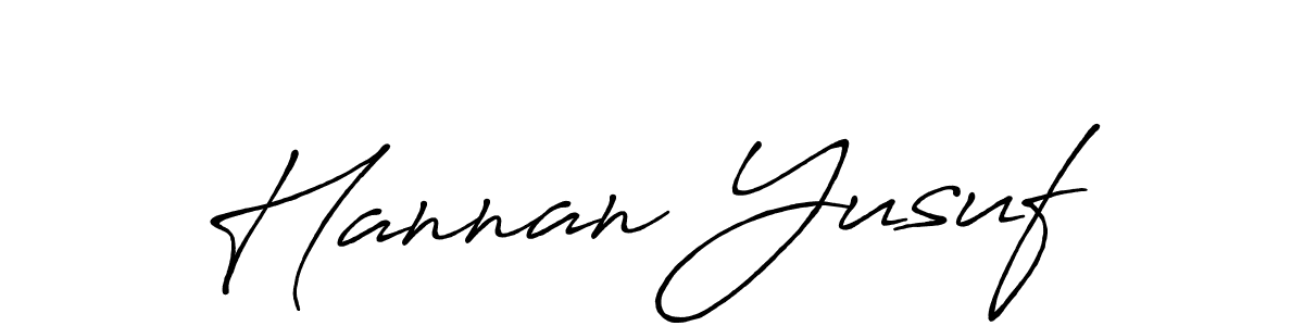 Make a beautiful signature design for name Hannan Yusuf. With this signature (Antro_Vectra_Bolder) style, you can create a handwritten signature for free. Hannan Yusuf signature style 7 images and pictures png