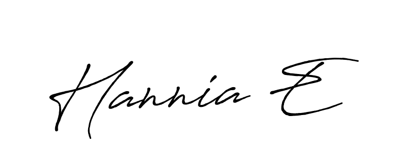 Use a signature maker to create a handwritten signature online. With this signature software, you can design (Antro_Vectra_Bolder) your own signature for name Hannia E. Hannia E signature style 7 images and pictures png