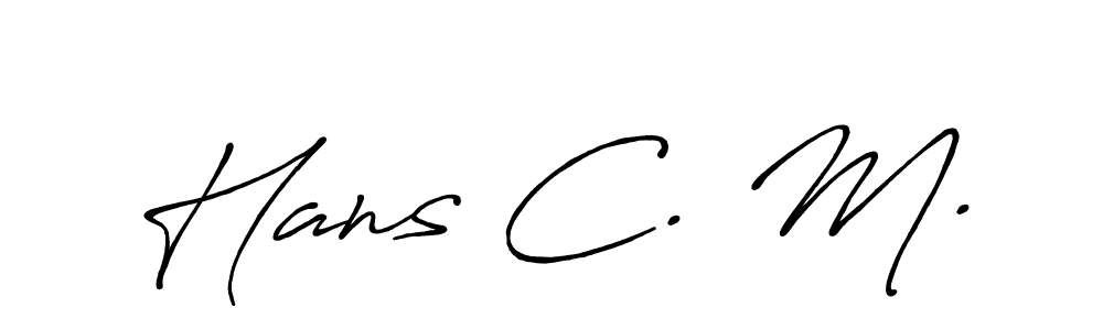 This is the best signature style for the Hans C. M. name. Also you like these signature font (Antro_Vectra_Bolder). Mix name signature. Hans C. M. signature style 7 images and pictures png