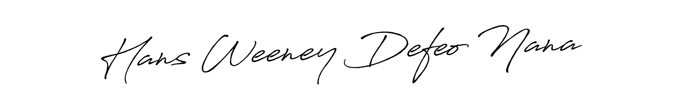 Antro_Vectra_Bolder is a professional signature style that is perfect for those who want to add a touch of class to their signature. It is also a great choice for those who want to make their signature more unique. Get Hans Weeney Defeo Nana name to fancy signature for free. Hans Weeney Defeo Nana signature style 7 images and pictures png