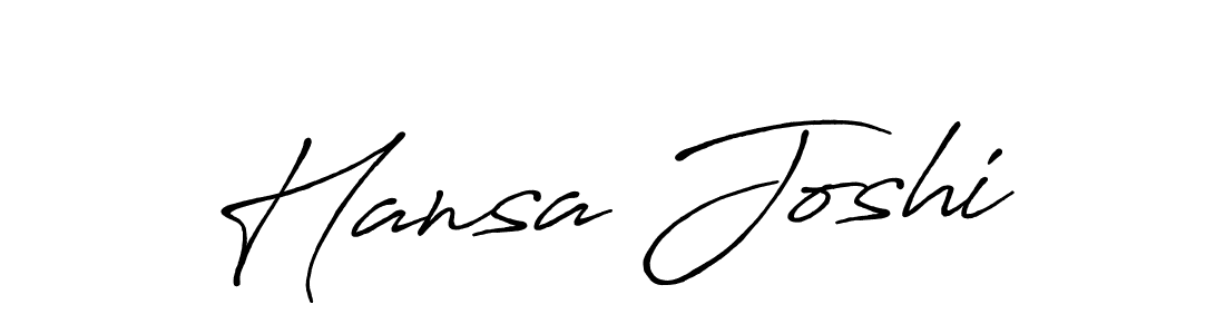 Make a beautiful signature design for name Hansa Joshi. With this signature (Antro_Vectra_Bolder) style, you can create a handwritten signature for free. Hansa Joshi signature style 7 images and pictures png