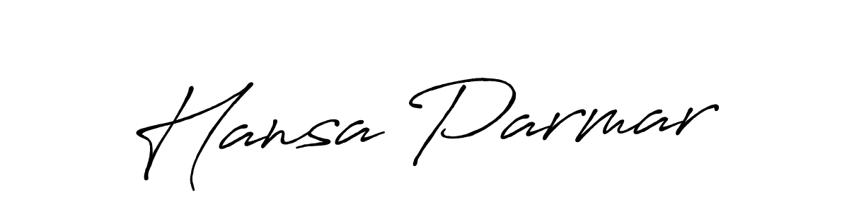 Make a beautiful signature design for name Hansa Parmar. With this signature (Antro_Vectra_Bolder) style, you can create a handwritten signature for free. Hansa Parmar signature style 7 images and pictures png