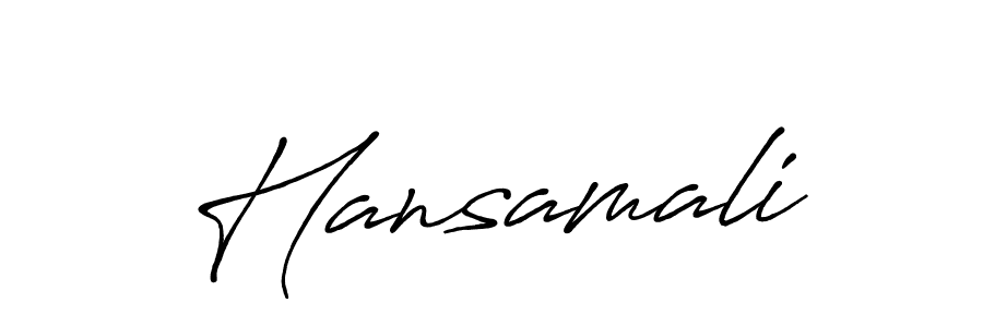 Also we have Hansamali name is the best signature style. Create professional handwritten signature collection using Antro_Vectra_Bolder autograph style. Hansamali signature style 7 images and pictures png
