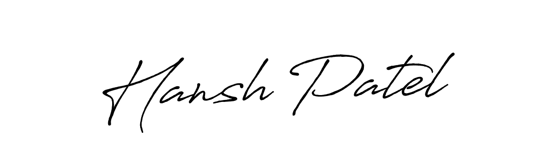 It looks lik you need a new signature style for name Hansh Patel. Design unique handwritten (Antro_Vectra_Bolder) signature with our free signature maker in just a few clicks. Hansh Patel signature style 7 images and pictures png
