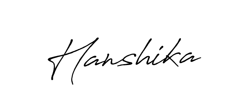 Make a beautiful signature design for name Hanshika. With this signature (Antro_Vectra_Bolder) style, you can create a handwritten signature for free. Hanshika signature style 7 images and pictures png