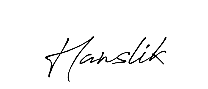 Design your own signature with our free online signature maker. With this signature software, you can create a handwritten (Antro_Vectra_Bolder) signature for name Hanslik. Hanslik signature style 7 images and pictures png