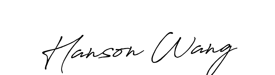 How to make Hanson Wang name signature. Use Antro_Vectra_Bolder style for creating short signs online. This is the latest handwritten sign. Hanson Wang signature style 7 images and pictures png