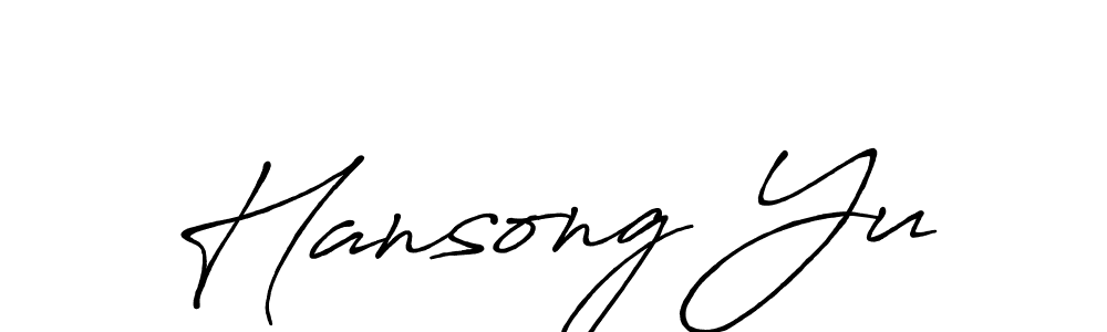 How to make Hansong Yu signature? Antro_Vectra_Bolder is a professional autograph style. Create handwritten signature for Hansong Yu name. Hansong Yu signature style 7 images and pictures png