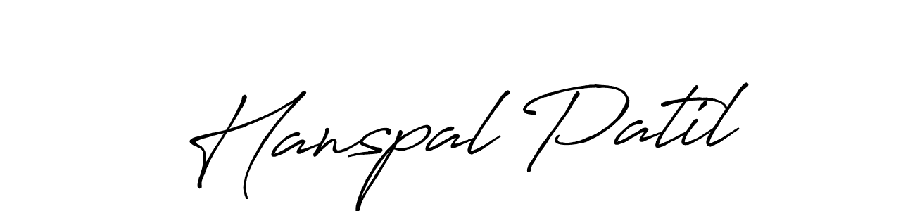 Make a beautiful signature design for name Hanspal Patil. With this signature (Antro_Vectra_Bolder) style, you can create a handwritten signature for free. Hanspal Patil signature style 7 images and pictures png