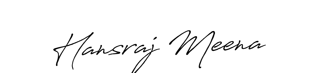 Create a beautiful signature design for name Hansraj Meena. With this signature (Antro_Vectra_Bolder) fonts, you can make a handwritten signature for free. Hansraj Meena signature style 7 images and pictures png