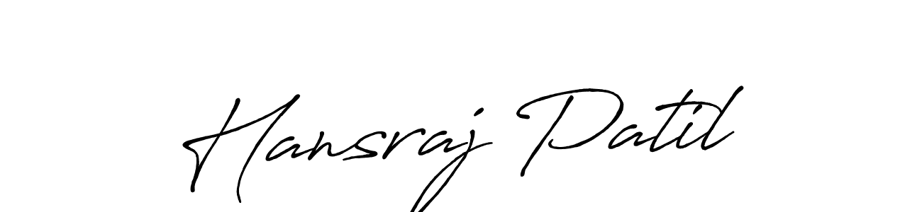 Create a beautiful signature design for name Hansraj Patil. With this signature (Antro_Vectra_Bolder) fonts, you can make a handwritten signature for free. Hansraj Patil signature style 7 images and pictures png