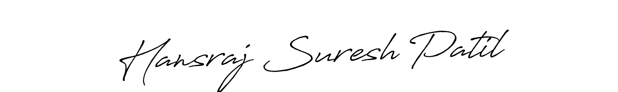 How to make Hansraj Suresh Patil name signature. Use Antro_Vectra_Bolder style for creating short signs online. This is the latest handwritten sign. Hansraj Suresh Patil signature style 7 images and pictures png