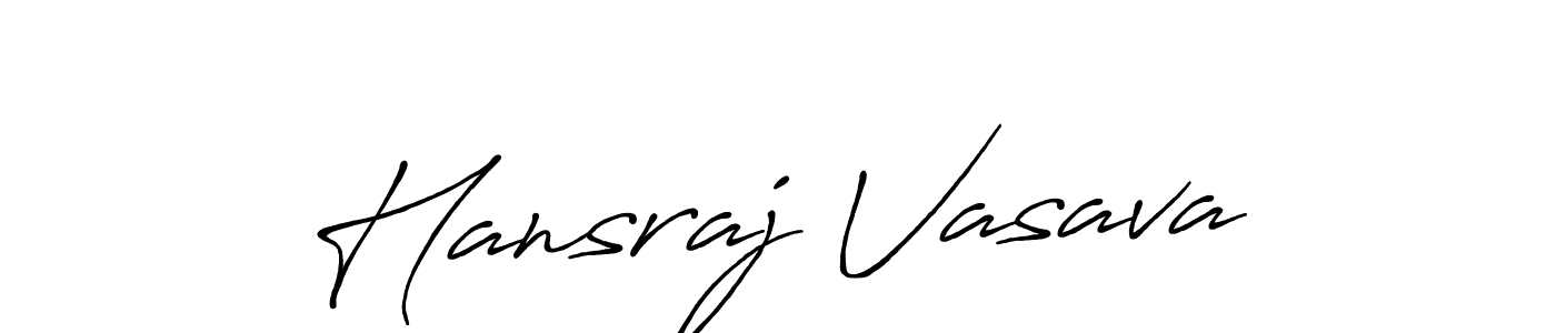 Hansraj Vasava stylish signature style. Best Handwritten Sign (Antro_Vectra_Bolder) for my name. Handwritten Signature Collection Ideas for my name Hansraj Vasava. Hansraj Vasava signature style 7 images and pictures png