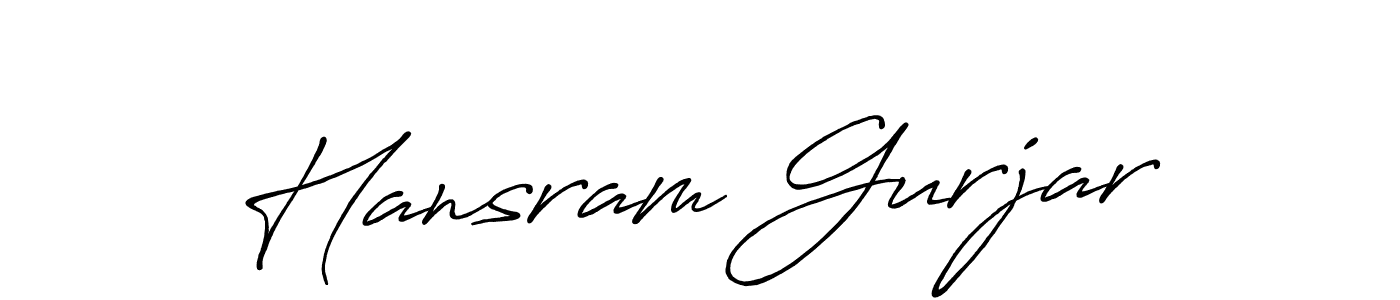 Also we have Hansram Gurjar name is the best signature style. Create professional handwritten signature collection using Antro_Vectra_Bolder autograph style. Hansram Gurjar signature style 7 images and pictures png
