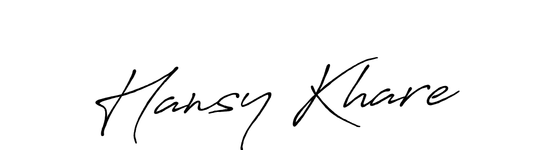 Make a beautiful signature design for name Hansy Khare. With this signature (Antro_Vectra_Bolder) style, you can create a handwritten signature for free. Hansy Khare signature style 7 images and pictures png