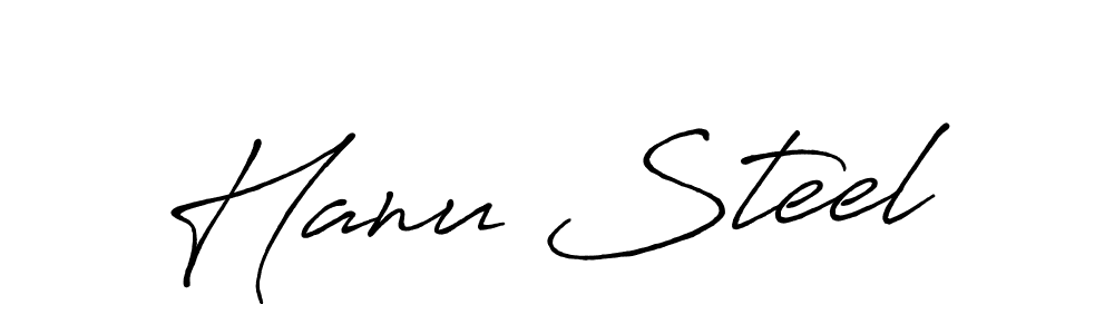 Create a beautiful signature design for name Hanu Steel. With this signature (Antro_Vectra_Bolder) fonts, you can make a handwritten signature for free. Hanu Steel signature style 7 images and pictures png