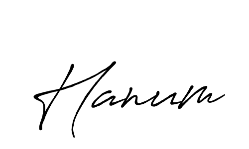 Create a beautiful signature design for name Hanum. With this signature (Antro_Vectra_Bolder) fonts, you can make a handwritten signature for free. Hanum signature style 7 images and pictures png