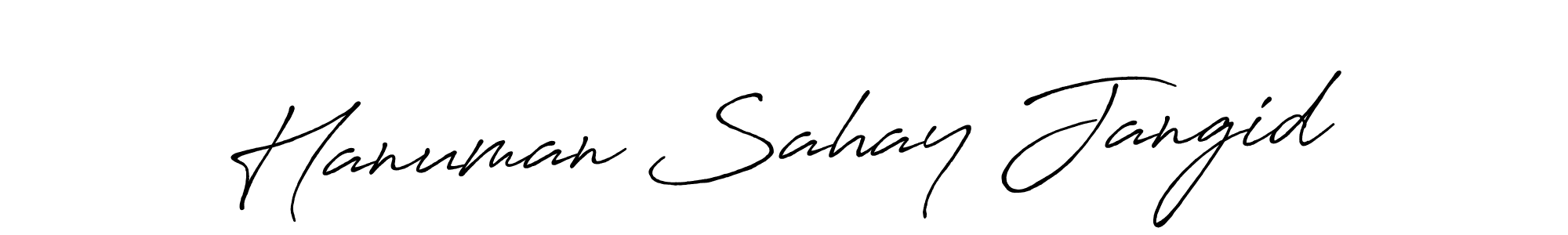 The best way (Antro_Vectra_Bolder) to make a short signature is to pick only two or three words in your name. The name Hanuman Sahay Jangid include a total of six letters. For converting this name. Hanuman Sahay Jangid signature style 7 images and pictures png