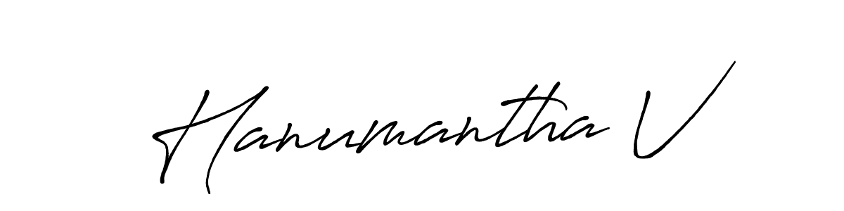 Create a beautiful signature design for name Hanumantha V. With this signature (Antro_Vectra_Bolder) fonts, you can make a handwritten signature for free. Hanumantha V signature style 7 images and pictures png