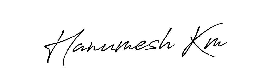 How to make Hanumesh Km name signature. Use Antro_Vectra_Bolder style for creating short signs online. This is the latest handwritten sign. Hanumesh Km signature style 7 images and pictures png