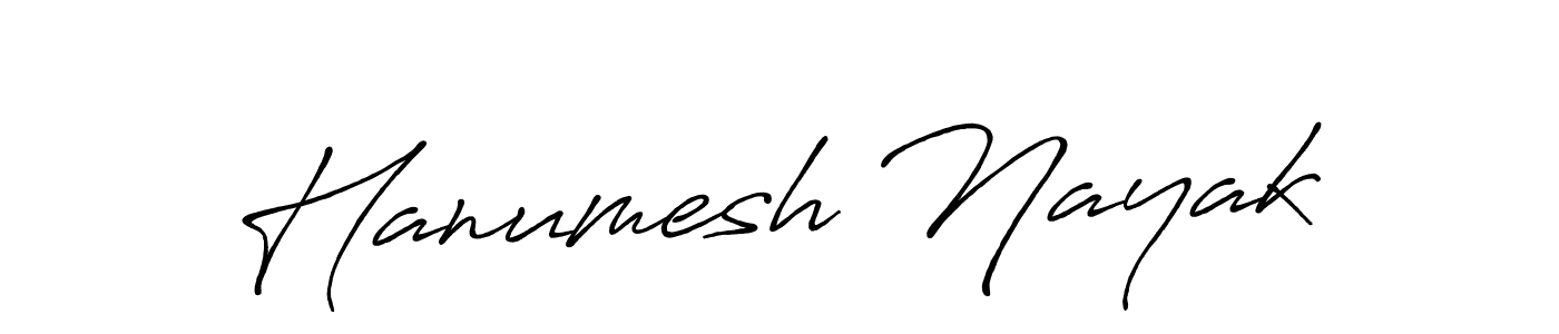 How to make Hanumesh Nayak name signature. Use Antro_Vectra_Bolder style for creating short signs online. This is the latest handwritten sign. Hanumesh Nayak signature style 7 images and pictures png