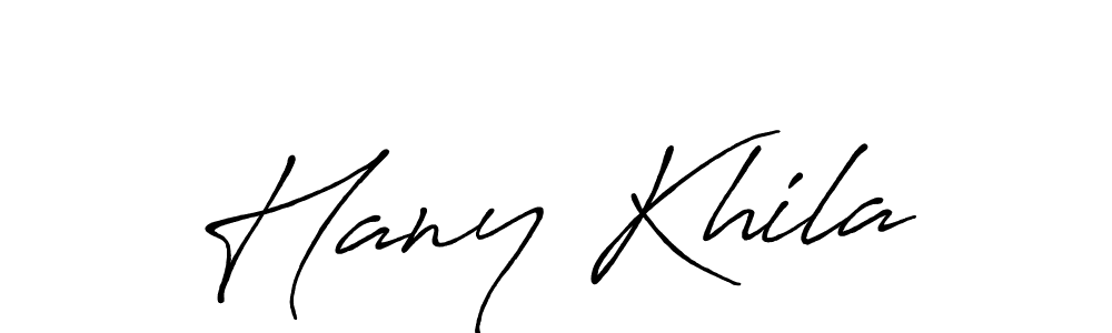 Make a beautiful signature design for name Hany Khila. With this signature (Antro_Vectra_Bolder) style, you can create a handwritten signature for free. Hany Khila signature style 7 images and pictures png