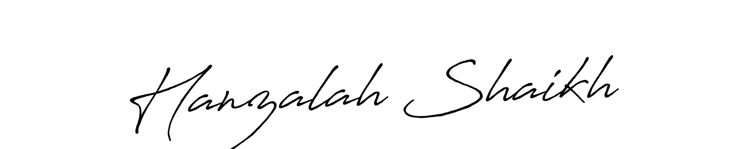 Create a beautiful signature design for name Hanzalah Shaikh. With this signature (Antro_Vectra_Bolder) fonts, you can make a handwritten signature for free. Hanzalah Shaikh signature style 7 images and pictures png
