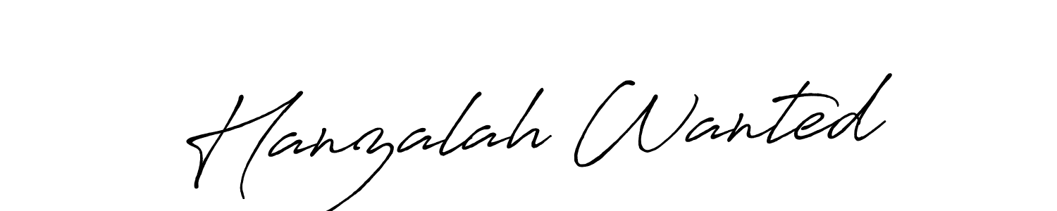 Make a beautiful signature design for name Hanzalah Wanted. With this signature (Antro_Vectra_Bolder) style, you can create a handwritten signature for free. Hanzalah Wanted signature style 7 images and pictures png