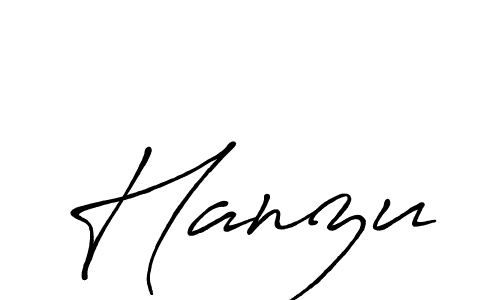 Use a signature maker to create a handwritten signature online. With this signature software, you can design (Antro_Vectra_Bolder) your own signature for name Hanzu. Hanzu signature style 7 images and pictures png