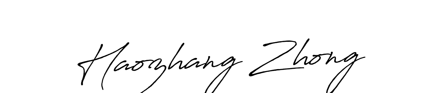 How to make Haozhang Zhong name signature. Use Antro_Vectra_Bolder style for creating short signs online. This is the latest handwritten sign. Haozhang Zhong signature style 7 images and pictures png