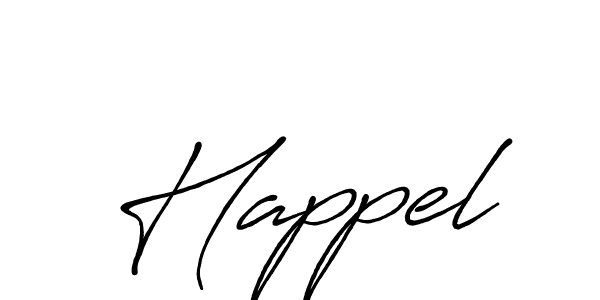Happel stylish signature style. Best Handwritten Sign (Antro_Vectra_Bolder) for my name. Handwritten Signature Collection Ideas for my name Happel. Happel signature style 7 images and pictures png