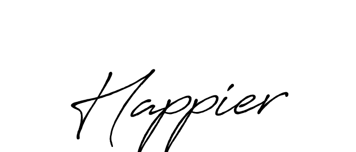 Make a beautiful signature design for name Happier. With this signature (Antro_Vectra_Bolder) style, you can create a handwritten signature for free. Happier signature style 7 images and pictures png