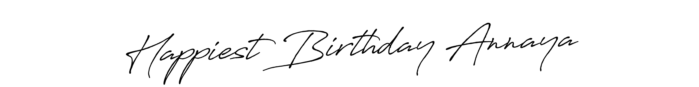 Once you've used our free online signature maker to create your best signature Antro_Vectra_Bolder style, it's time to enjoy all of the benefits that Happiest Birthday Annaya name signing documents. Happiest Birthday Annaya signature style 7 images and pictures png