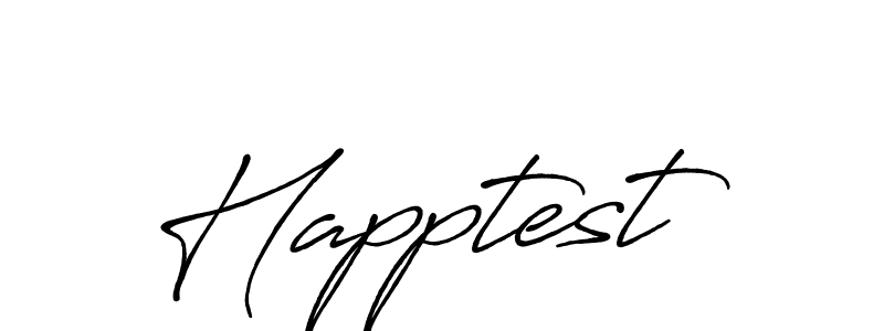 Make a beautiful signature design for name Happtest. With this signature (Antro_Vectra_Bolder) style, you can create a handwritten signature for free. Happtest signature style 7 images and pictures png