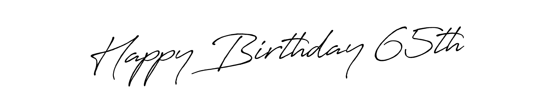 How to make Happy Birthday 65th name signature. Use Antro_Vectra_Bolder style for creating short signs online. This is the latest handwritten sign. Happy Birthday 65th signature style 7 images and pictures png