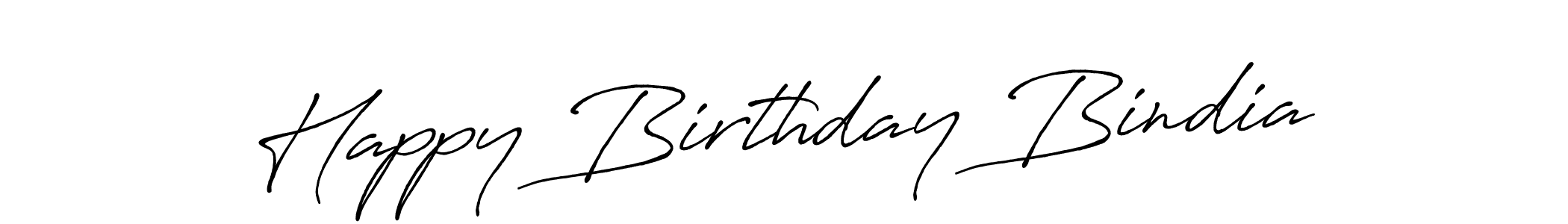 Make a short Happy Birthday Bindia signature style. Manage your documents anywhere anytime using Antro_Vectra_Bolder. Create and add eSignatures, submit forms, share and send files easily. Happy Birthday Bindia signature style 7 images and pictures png