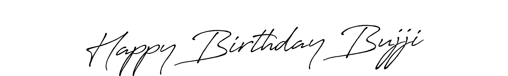How to Draw Happy Birthday Bujji signature style? Antro_Vectra_Bolder is a latest design signature styles for name Happy Birthday Bujji. Happy Birthday Bujji signature style 7 images and pictures png