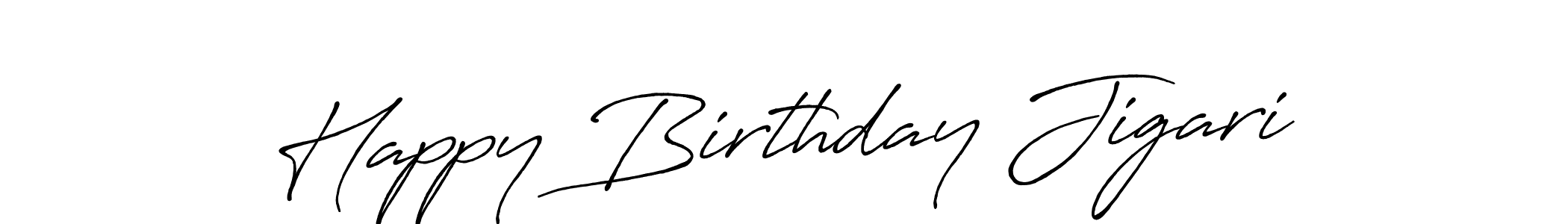 Also You can easily find your signature by using the search form. We will create Happy Birthday Jigari name handwritten signature images for you free of cost using Antro_Vectra_Bolder sign style. Happy Birthday Jigari signature style 7 images and pictures png