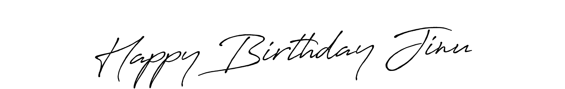 How to make Happy Birthday Jinu signature? Antro_Vectra_Bolder is a professional autograph style. Create handwritten signature for Happy Birthday Jinu name. Happy Birthday Jinu signature style 7 images and pictures png