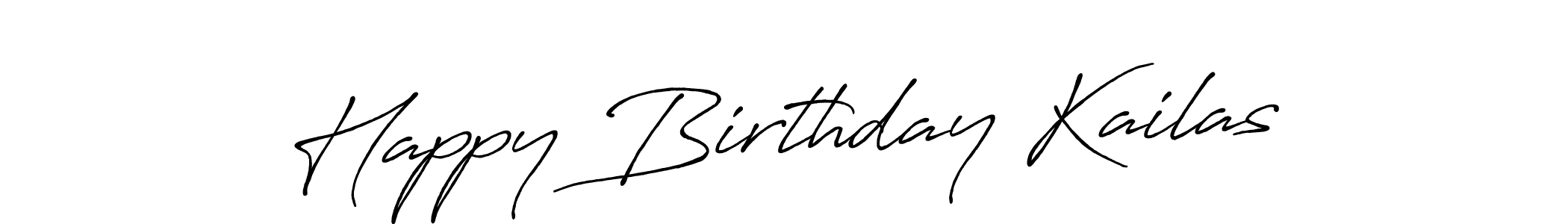 Create a beautiful signature design for name Happy Birthday Kailas. With this signature (Antro_Vectra_Bolder) fonts, you can make a handwritten signature for free. Happy Birthday Kailas signature style 7 images and pictures png