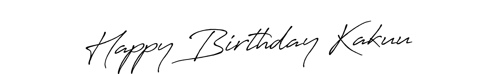 How to make Happy Birthday Kakuu signature? Antro_Vectra_Bolder is a professional autograph style. Create handwritten signature for Happy Birthday Kakuu name. Happy Birthday Kakuu signature style 7 images and pictures png